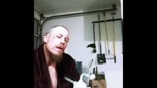 Big white ass spreads open while smokin