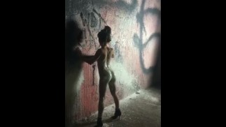 Body art paint work on cute girl with a rocking body!