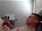 Preview 1 of Two handed jerkoff Fully Naked with Messy Cumshot