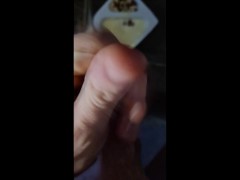 BLUE COLLAR JOHN WANKING WITH YOGURT THEN EAT IT