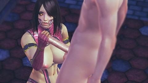 Mortal Kombat Mileena gezicht geneukt in het openbaar