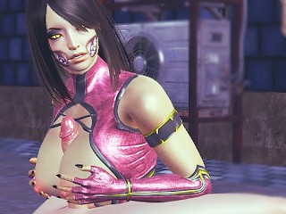 Mortal Kombat Mileena ебёт в сиськи на улице