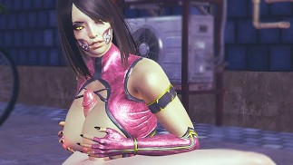 Mortal Kombat Mileena ебёт в сиськи на улице