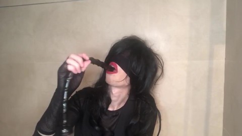 Blind masked tranny throat hard trash swallow attempt (part 1)