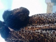 Preview 5 of Asian Sissy Ladyboy Walking in the City in Leopard Coat