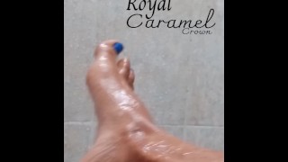 Wet feet in the shower feet Fetish sexy ebony feet