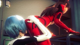 Asuka et Rei ont du sexe lesbien chaud(3D PORN)| Neon Genesis Evangelion