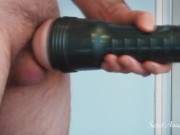 Preview 3 of Pulsating cock cums on the ground after fast Fleshlight session - Sweetannabella