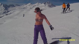 I flashed my tits right on the ski slope