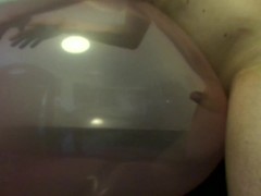 Fucking crystal Pink balloon and cum in it