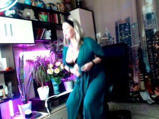 Very hot mature dirty talk and hard dildo fucking performed by a mature slutty bitch with big tits))