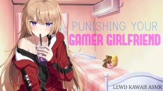 Fessée votre copine gamer pour faire rager (ASMR anglais) (Sound Porn)