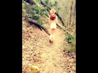 Petite Hiking Fully Naked Through Public Waterfall_Trail (Full_Version)