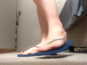 Preview 1 of dangling and showing off sexy feet in flipflops