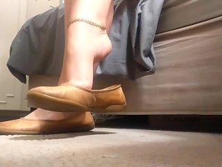 flat shoes, ankle bracelet, point of view, kink
