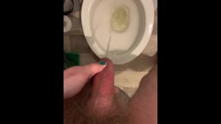 Pissing in toilet and bath