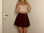 Preview 1 of Slow strip tease with a Short Skirt