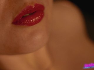 Romantic evening blowjob from blonde MILF