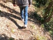 Preview 3 of Young twinks masturbate in the forest in public