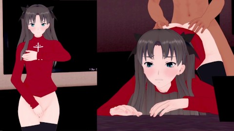 [VR 360 4K] Rin Tosaka Fate/stay night Showing off the pussy