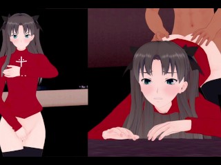 [VR 360 4K]Rin Tosaka Fate/stay Night Showing off the Pussy