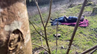 CAUGHT Masturbating In The Woods By A Voyeur Who Watches Me Wanking My Big Cock Hard 2 Cum