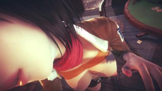 [ATTAQUE SUR TITAN] POV Vous avez trouvé Mikasa au bar (3D PORN 60 FPS)