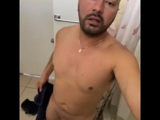 shower masturbation, muscular man, exclusive, handjob