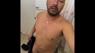 Naked shower masturbating