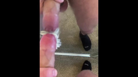 BWC uncut cumming in a condom