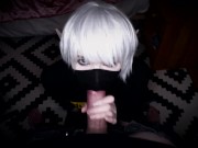 Preview 6 of trap femboy slut gets cum in face from straight friend