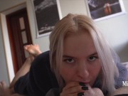 Preview 2 of Sneaked into the room, gave a Sweet Blowjob and saddled my Dick - POV MiraDavid