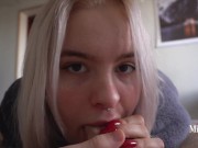 Preview 6 of Sneaked into the room, gave a Sweet Blowjob and saddled my Dick - POV MiraDavid