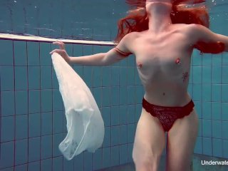 shower sister, brunette, water sports, underwater