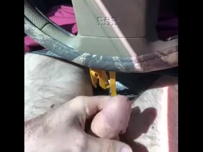 Jerking my hard cock at every stop sign 