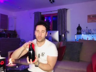 Marc McAulay using blowjob flashlight and info before getting naked