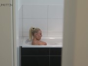 Preview 2 of He caught me masturbating | Fucked in bathtub with facial cumshot