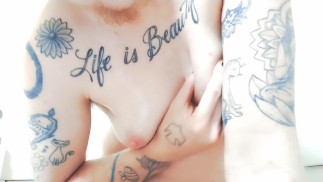 Solo Oil Fetish FTM Oiled Ass Nipples Belly