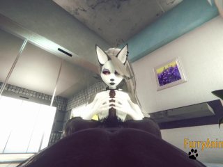 Furry Hentai - POV BOOBJOB & BLOWJOB with CUM in HerMouth