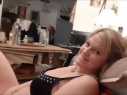 Preview 2 of She receives 2 cumshots in her mouth from this french milf