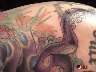 Marie Bossette_Gets a Painful Tattoo_on Her Leg