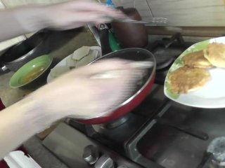 Nude kitchen Naked mommy Milf DuBarry without panties in stockings on high_heels cooks next dish