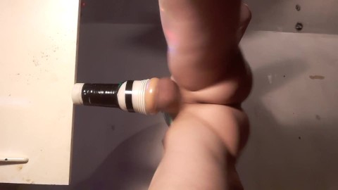 Jerking with my fleshlight after working part1