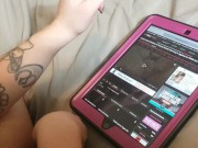 Preview 1 of April Fools Bad Karma! Wank interrupted: BBW PAWG MILF caught masturbating POV iPad granny panties