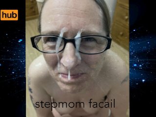 step mom facial, milf, step mom step son, big facial