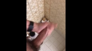 jacking off my big hard cock still horny after fucking ex till she came and leaving her creampied