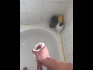 vertical video, shower, solo male, masturbation