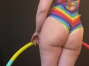 Preview 6 of Hula hooping rainbow PAWG chillin on a Saturday