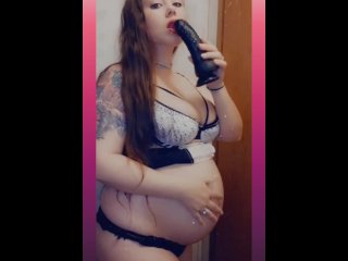 Pregnant Hotwife Naughty Babs_Quietly Squirts In her Bathroom