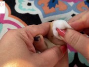 Preview 2 of removing toenail polish close up toes - glimpseofme